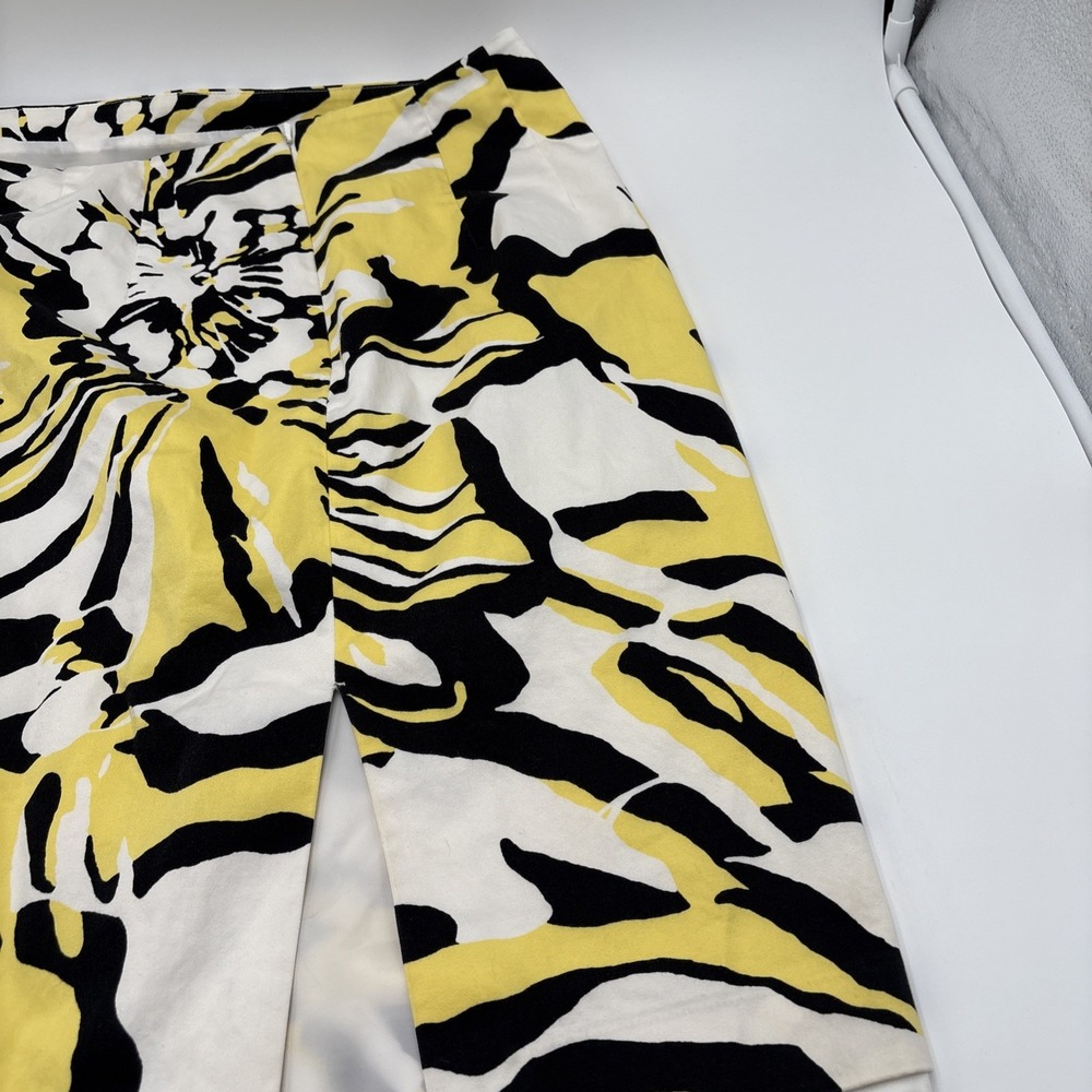 Express Design Studio Skirt Women's Size 12 Floral Design Yellow White Black Zip - Picture 12 of 16